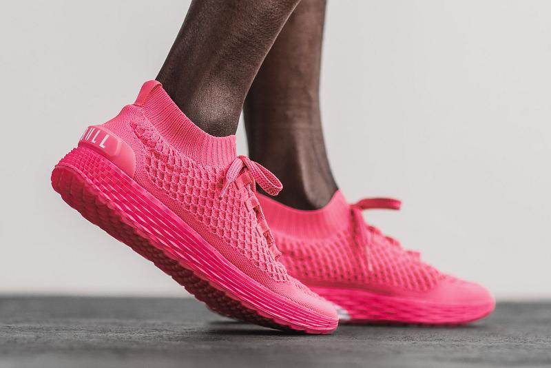 Nobull Neon Knit Runner Men's Running Shoes Pink | USA X1017Y